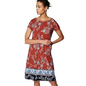 J. Jill Floral Print Red Dress